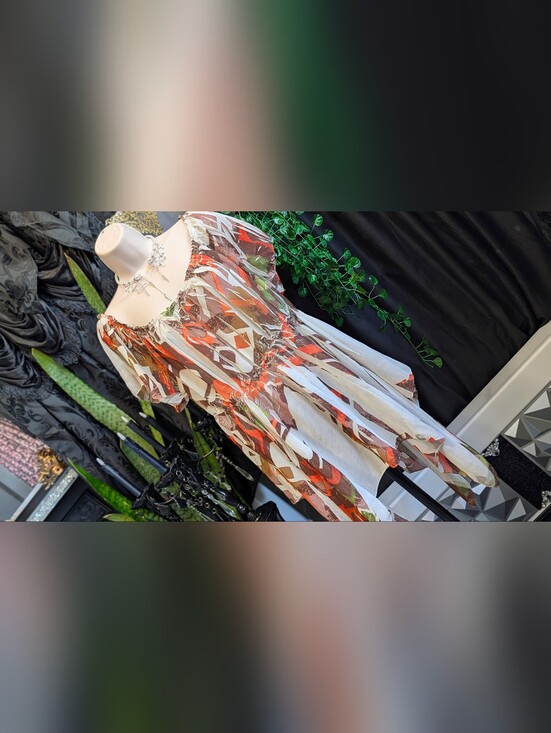 Unique Spectrum Tops - Unique Spectrum Sheer Flowy Blouse Top 1X